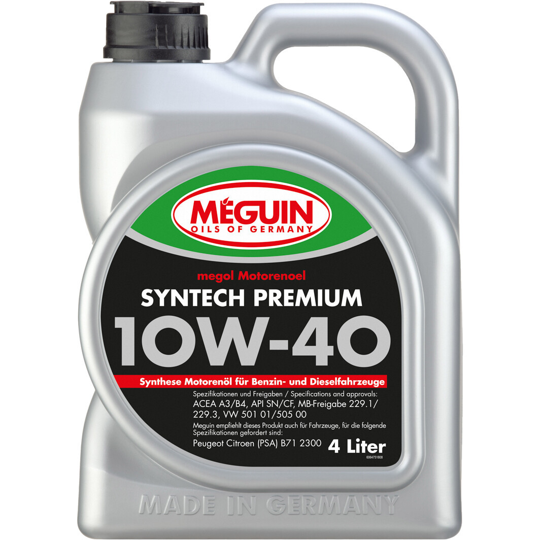 Моторне мастило Meguin Syntech Premium 10W-40 4 л.