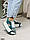 Жіночі стильні кросівки на платформі Сірі з зеленим, фото 2