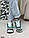 Жіночі стильні кросівки на платформі Сірі з зеленим, фото 7