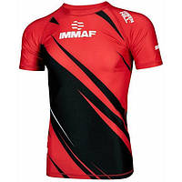 Футболка Rash guard MMA IMMAF Green Hill red L