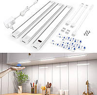 Wobsion Підсвітка для кухонних шаф із датчиком, димована LED-стрічка 90 см у білому 6000 K Набір із 3 шт.