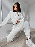 Теплая зимняя женская модная пижама плюш травка кофта и штаны, пижама на подарок домашний плюшевый комплект