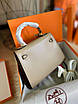 Жіноча сумка Hermes Kelly натуральна шкіра бежевого кольору 25 см, фото 4