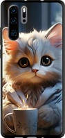 Чехол на Huawei P30 Pro White cat "5646b-1621-71002"