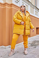 Женский костюм тройка теплая женская куртка оверсайз и костюм батник и штаны курточка+батник+брюки батал