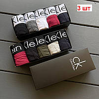 Мужской набор Calvin Klein Steel Black, мужские трусы Кельвин Кляйн в коробке на 3-5 штук, набор трусов Модал 3XL, 3
