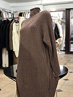 Вязанное платье женское коричневое