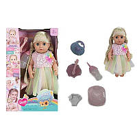 Кукла W 322017-4 закрывает глаза, пьет из бутылочки, ходит на горшок, музыкальный чип, аксессуары, высота 35
