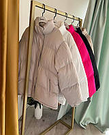 Женская стильная куртка пуховик стеганная легкая зимняя теплая курточка на подкладке синтепон 250 без капюшона