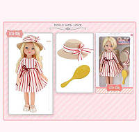 Кукла с аксессуарами 91099 E высота 33 см, шляпка, щетка для волос, в коробке