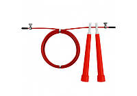 Скакалка швидкісна 3 м EasyFit (Ізіфіт) Speed Cable Rope зі сталевим тросом і підшипниками червона