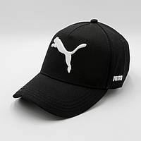 Черная бейсболка Puma с вышивкой, удобный бейс на лето, кепка с логотипом Пума мужская/женская 57-58 р.
