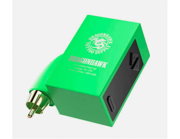 Блок живлення для апарату DRAGONHAWK B1 WIRELESS TATTOO BATTERY (Green), фото 1