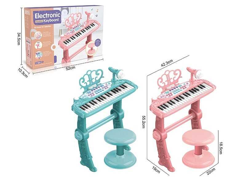 Піаніно іграшкове MTK 022 2 кольори, підсвічування, мікрофон, 10 мелодій, 7 інструментів, функція запису, розбірні