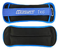 Утяжелители спортивные EasyFit MYAKI 1 кг (фиксированные/сталь) синие