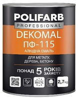 Эмаль Polifarb DekoMal ПФ-115 ярко-голубая, 0,9 кг