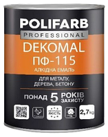 Эмаль Polifarb DekoMal ПФ-115 ярко-голубая, 2,7 кг