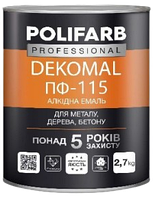 Эмаль Polifarb DekoMal ПФ-115 кремовая, 0,9 кг