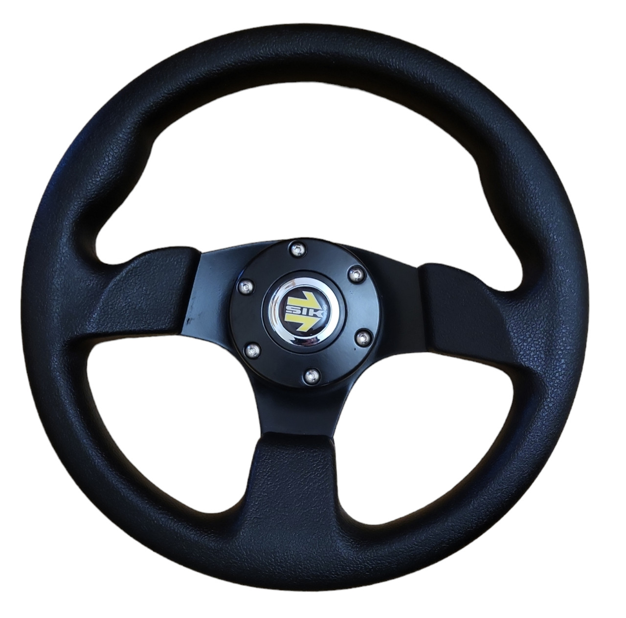 Кермо спортивне Чорне 30 см пряме під 6 болтів! Спорт кермо Sik