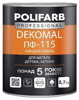 Эмаль Polifarb DekoMal ПФ-115 светло серая, 0,9 кг