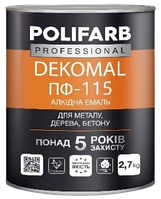 Эмаль Polifarb DekoMal ПФ-115 серая, 0,9 кг