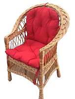 Кресло плетеное с мягкой сидушкой