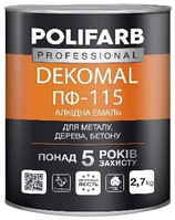 Эмаль Polifarb DekoMal ПФ-115 зеленая, 2,7 кг