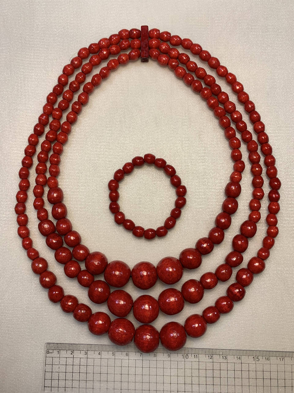 

Женские красные бусы в народном стиле №1004