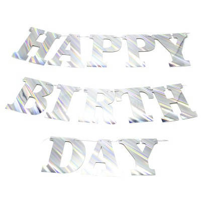 

Гирлянда серебряная из букв Happy Birthday 2 м