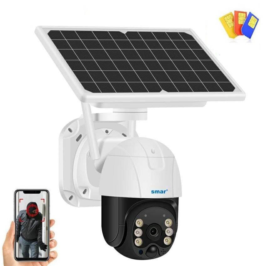 

Поворотная погодозащитная солнечная камера безопасности Smar 4G solar cam 1536P. iCSee