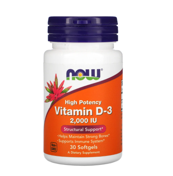 

Витамин Д-3, Vitamin D-3, Now Foods, 2,000 МЕ, 30 гелевых капсул