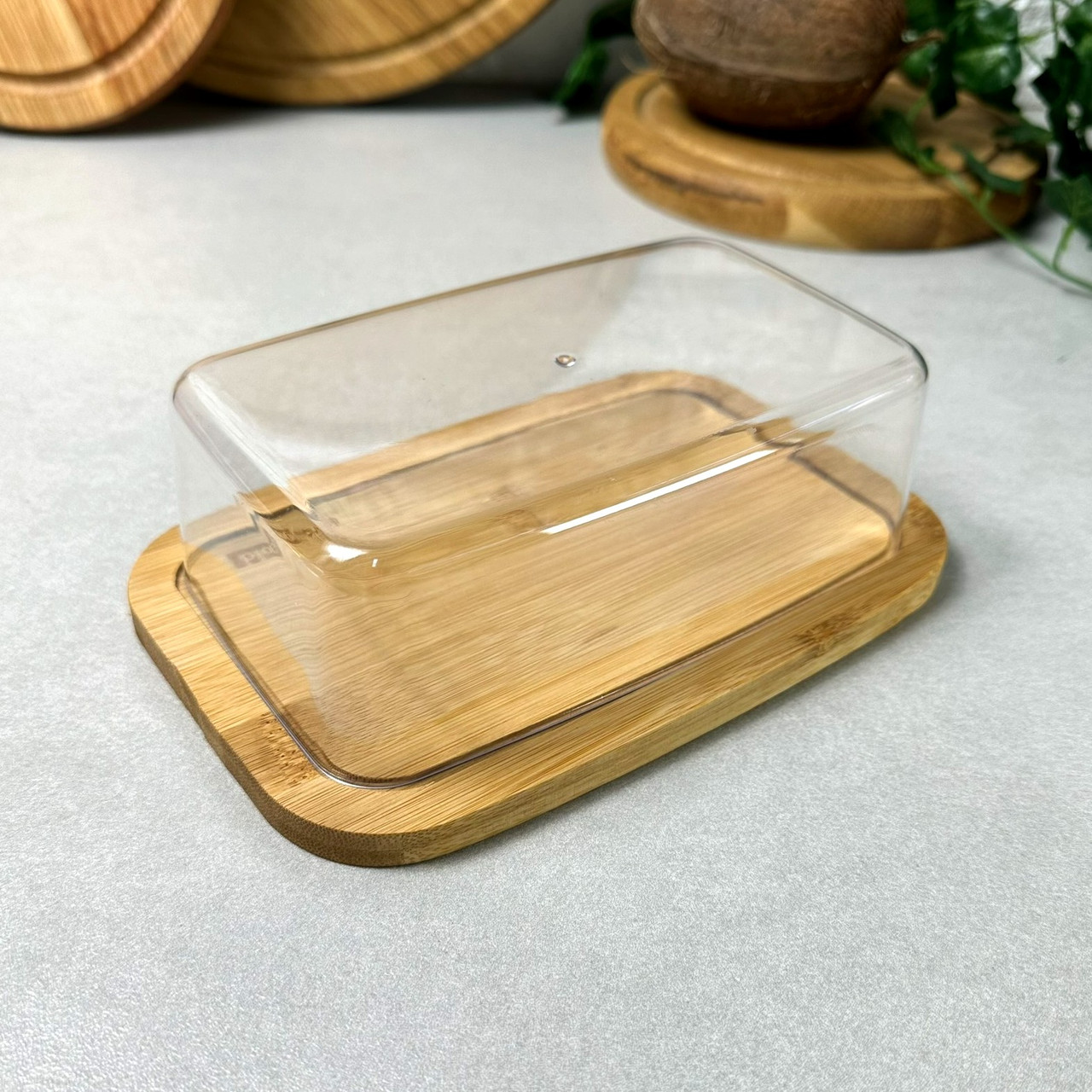 Маслянка на бамбуковій підставці 19 см, фото 1