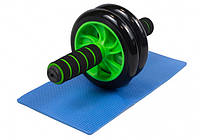 Колесо для пресса EasyFit (Изифит) зеленый с ковриком под колени