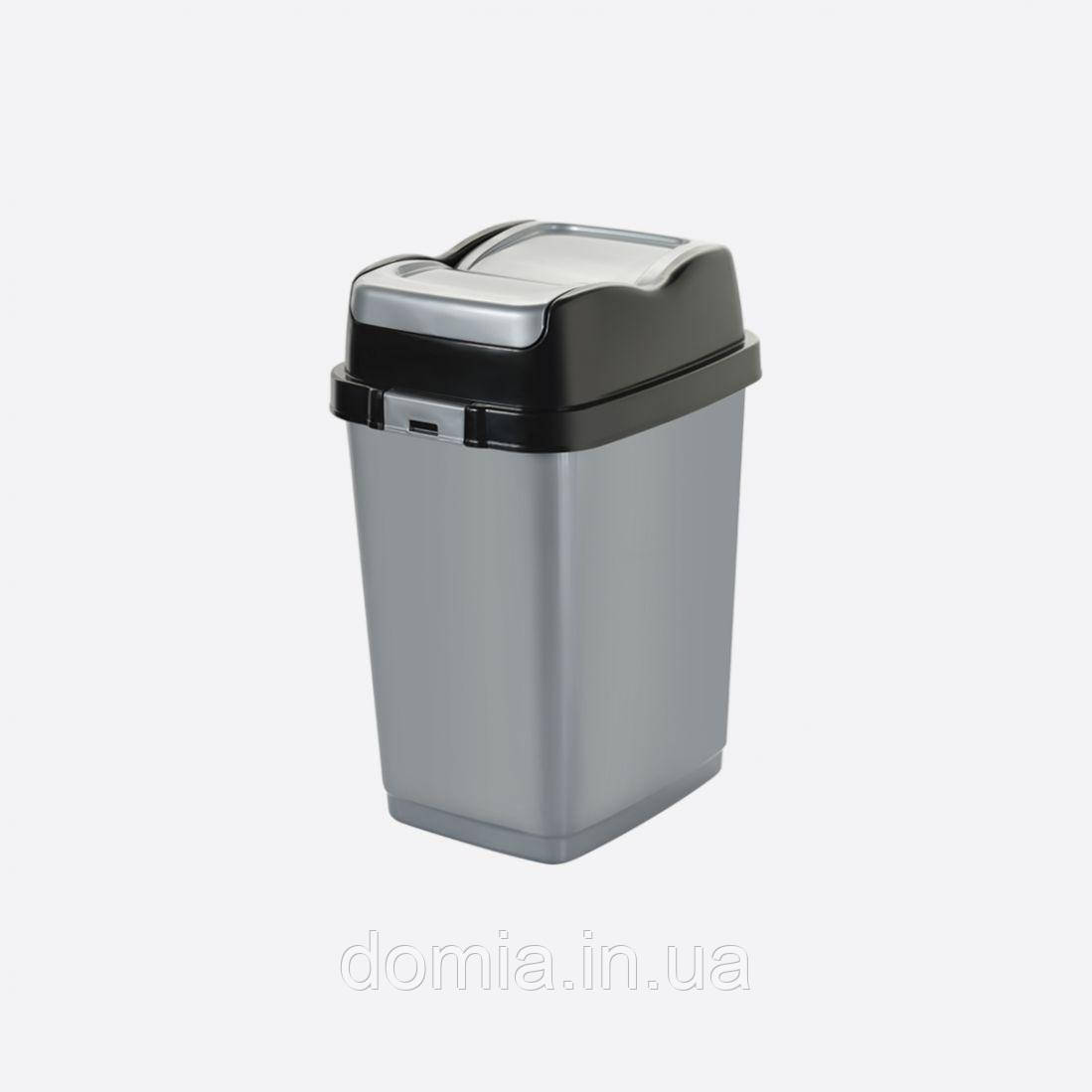 Сміттєвий бак "Easy" з прямокутною з кришкою DUNYA PLASTIK ТУРЦІЯ 10 л. 9712