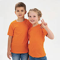 Детская футболка JHK, базовая, однотонная, для мальчика или девочки, оранжевая, размер 98, на 3/4 года