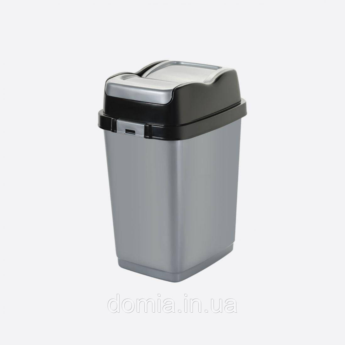 Сміттєвий бак "Easy" з прямокутною з кришкою DUNYA PLASTIK ТУРЦІЯ 18 л. 9713