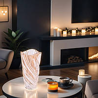 Декоративная ваза для интерьера Ваза для цветов стеклянная прозрачная золотистая 29 см