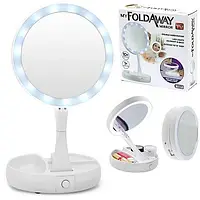 Зеркало настольное с подсветкой Led и увеличением для макияжа My Fold Away Mirror складное