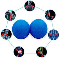 М'ячик для масажу 12х6 см подвійний TPR EasyFit (Ізіфіт) синій