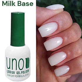 Молочне базове покриття UNO Milk Base для нігтів 12 мл.