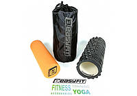 Ролик + валик 33 см с чехлом EasyFit (Изифит) PRO Active черный - Комплект для йоги и фитнеса