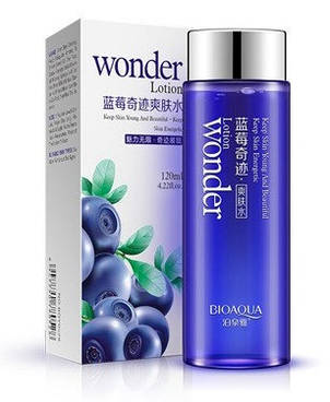 Уцінка Зволожуючий тонер Bioaqua для обличчя Wonder Lotion з екстрактом чорниці, 120 мл, фото 1