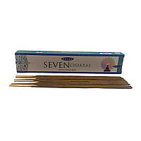 Seven Chakra premium incence sticks (Седьмая Чакра)(Satya) пыльцовое благовоние 15 гр