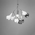 Підвісна сучасна люстра на 1 лампу E14 з фарфоровими елементами колір каркасу хром D-8272-1P HR, фото 3