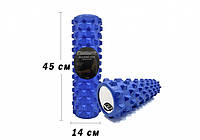 Ролик массажный 45 см EasyFit (Изифит) Grid Roller PRO Синий