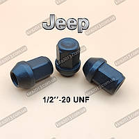 Гайка колесная дюймовая 1/2"-20 UNF конус 35мм чёрный цинк ключ 19 Jeep Джип