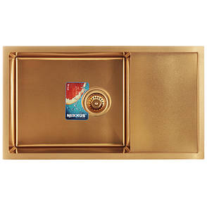 Кухонна мийка з нержавіючої сталі Gold 7844-200-x1.2-PVD, фото 1