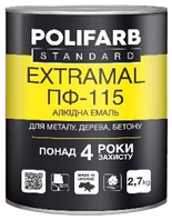 Эмаль Polifarb ExtraMal ПФ-115 зеленая, 2,7 кг