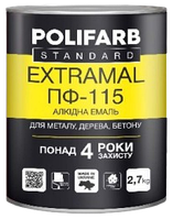 Эмаль Polifarb ExtraMal ПФ-115 зеленая, 0,9 кг