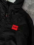 Чоловіча куртка вітровка HUGO BOSS M1808 чорна, фото 8